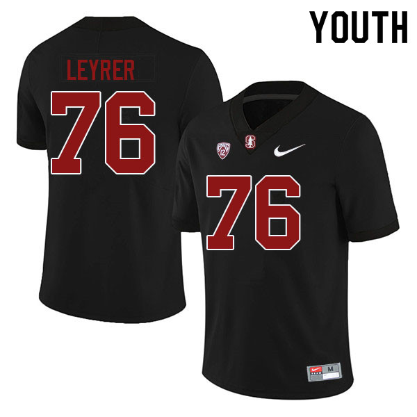 Youth #76 Jack Leyrer Stanford Cardinal College Football Jerseys Sale-Black